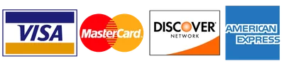 Visa, Mastercard, Discover and American Express accepted