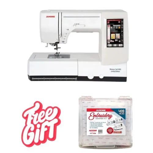 Janome Memory Craft 9850 Limited Edition + FREE Embroidery Starter Kit