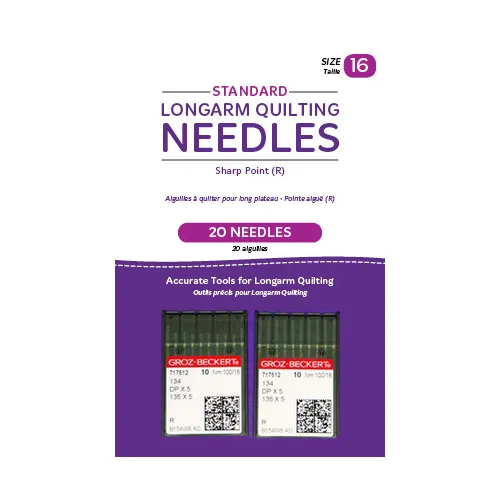 HQ Standard Longarm Needles – Two Packages of 10 (16/100-R, Sharp)