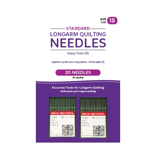 HQ Standard Longarm Needles – Two Packages of 10 (18/110-R, Sharp)