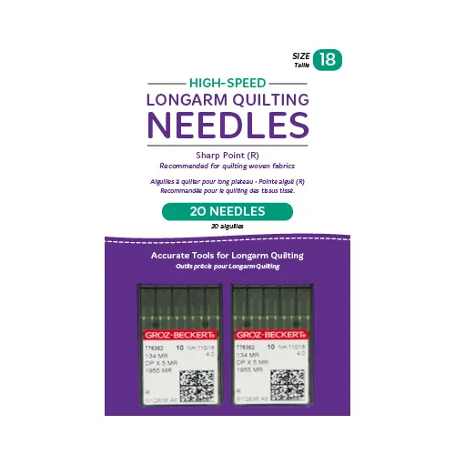 HQ High-Speed Longarm Needles – Two Packages of 10 (Crank 110/18 134MR-4.0)