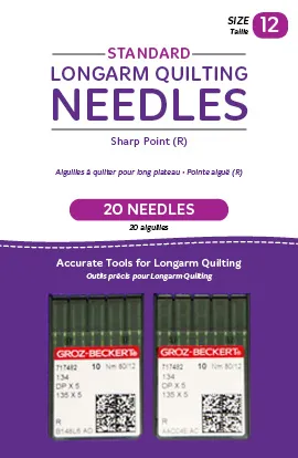 HQ Standard Longarm Needles – Two Packages of 10 (12/80-R, Sharp)