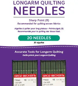 HQ High-Speed Longarm Needles – Two Packages of 10 (Crank 90/14 134MR-3.0)