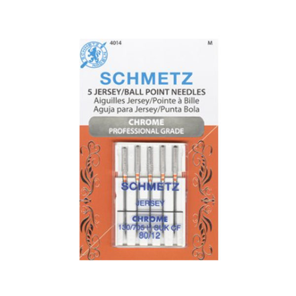 Schmetz Chrome Jersey/Ball Point Needles – Size 80/12