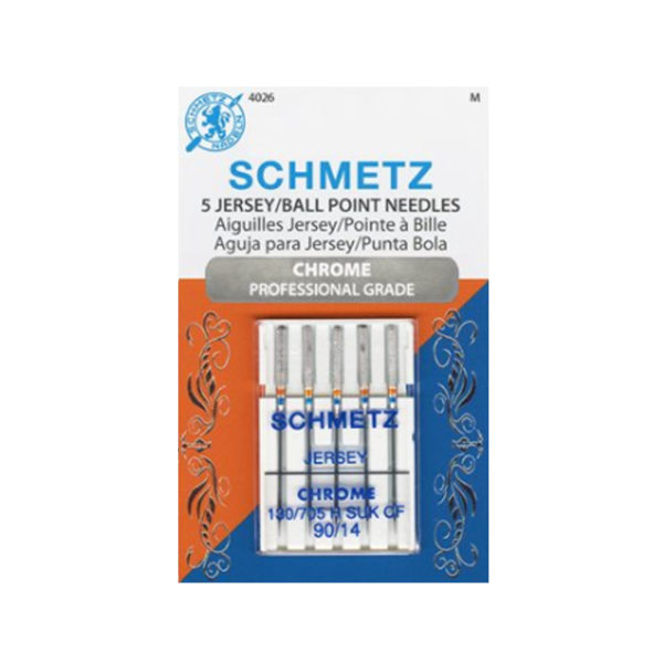 Schmetz Chrome Jersey/Ball Point Needles – Size 90/14