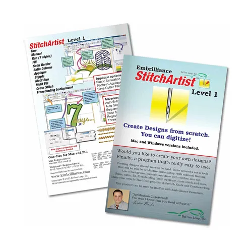 Embrilliance StitchArtist Level 1 Embroidery Software