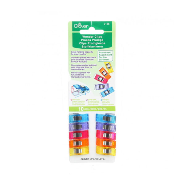 Clover Wonder Clips Assorted Colors -10pc
