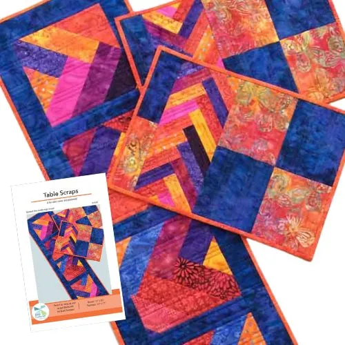 Table Scraps Table Runner & Placemats with AD White